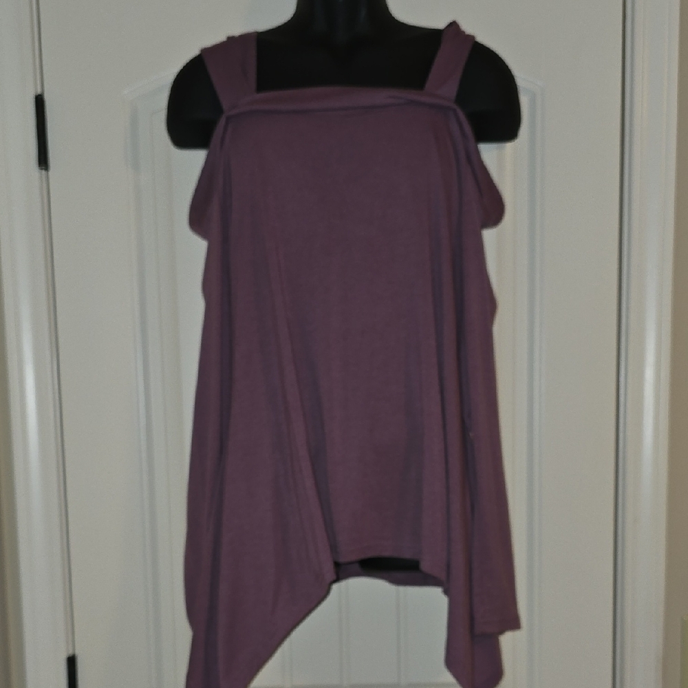 Purple Open Shoulder Top